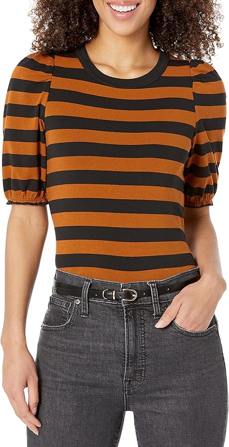 Essentials Women's Regular-Fit Puff Short-Sleeve Crewneck T-Shirt B2