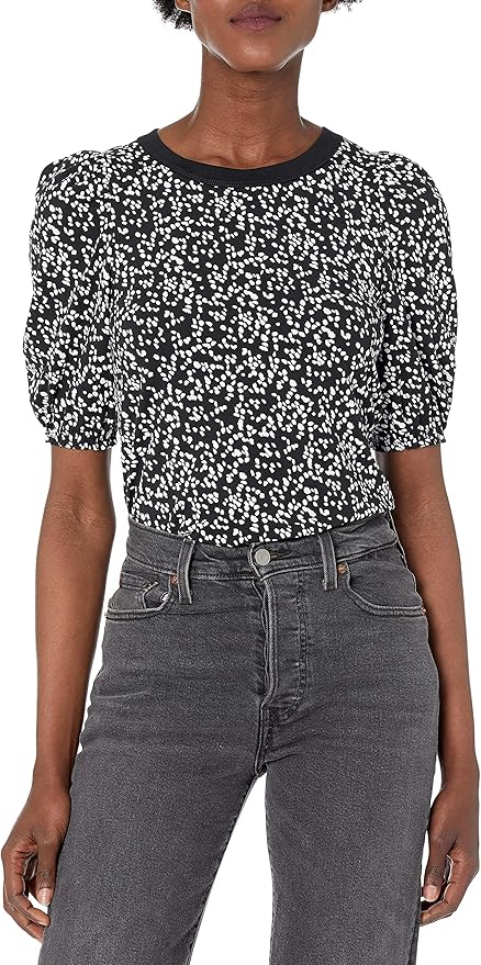 Essentials Women's Regular-Fit Puff Short-Sleeve Crewneck T-Shirt B2