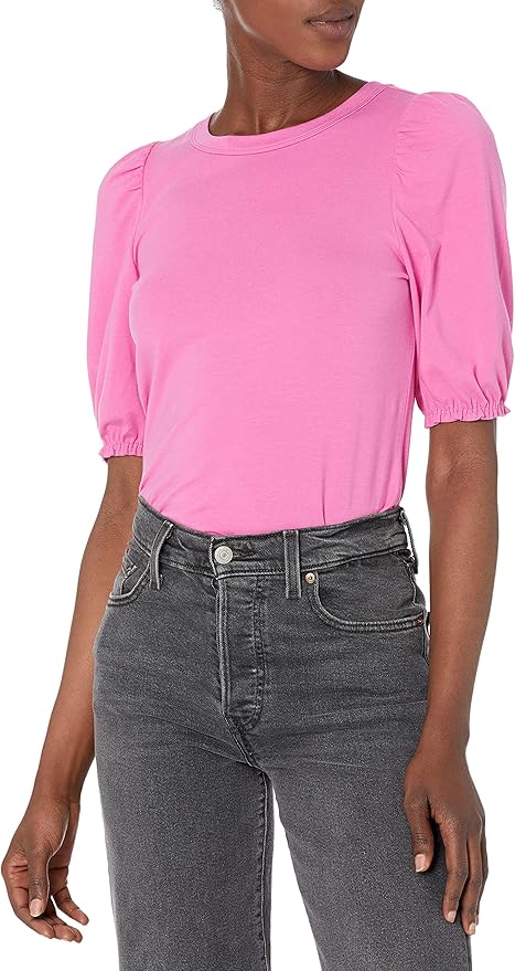 Essentials Women's Regular-Fit Puff Short-Sleeve Crewneck T-Shirt B2